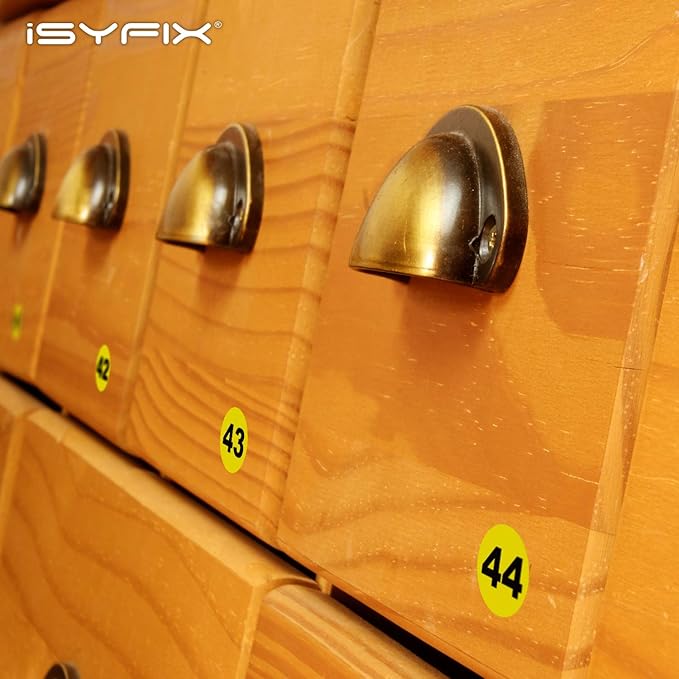 iSYFIX Yellow Consecutive Number Stickers – 1 to 100, 1-inch, 1 Set – Vinyl Self Adhesive Premium Decal, Ideal for Inventory, Storage, Organizing, Boxes, Bins, Toolbox, Lockers & More, Indoor/Outdoor
