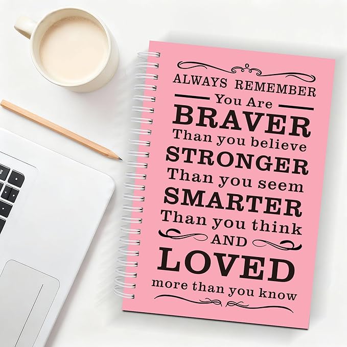 2Pcs Blank Spiral Notebook,Inspirational Gifts A5 Hardcover Sketch Book,Art Sketchbook for Drawing, Unlined, Plain Sketch Book for Women Men Work Writing,160 Pages (2, Blank Page Pink)