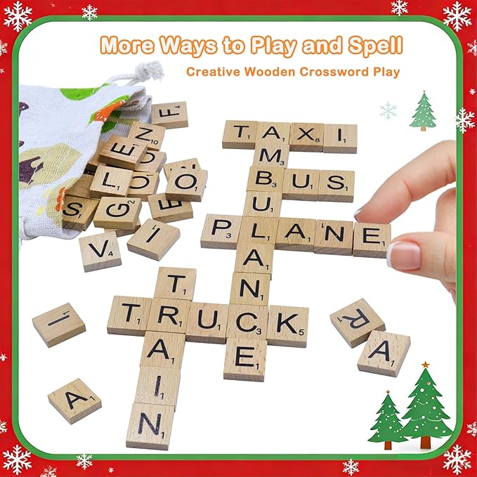 Spelling Games, Sight Word Games for Kids 3-8, 30 Double-Sided Alphabet Flash Cards, 100 Wooden Letters, Preschool Learning Activities Toys, Montessori Educational Toys Gifts for Kids