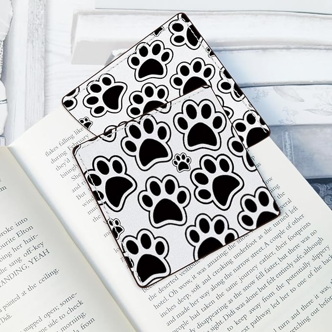 2 Pack Dog Paw Leather Book Corner Bookmark, Durable Handmade Reading Accessories - Gifts for Readers, Women, Men, Teachers, Students 2