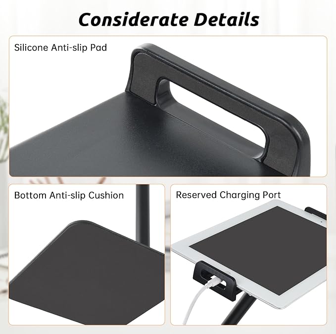 UTEBIT Tablet Stand Holder for iPad, 9.5''-16.5''Height Adjustable Tablet iPad Stand for Desk Support 22LBS, 360°Rotating Arm Portable Monitor Holder Mount for 4''-13''All iPad, iphone 17 16pro, Black