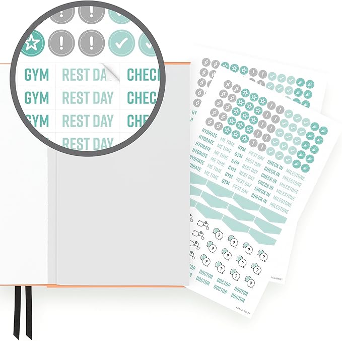 AT-A-GLANCE Wellness Journal, Undated Planner Weekly & Monthly, Self-Care Tracker for Mental & Physical Health, 5-3/4" x 8-1/4", Foundation, Peach (FDH-200)