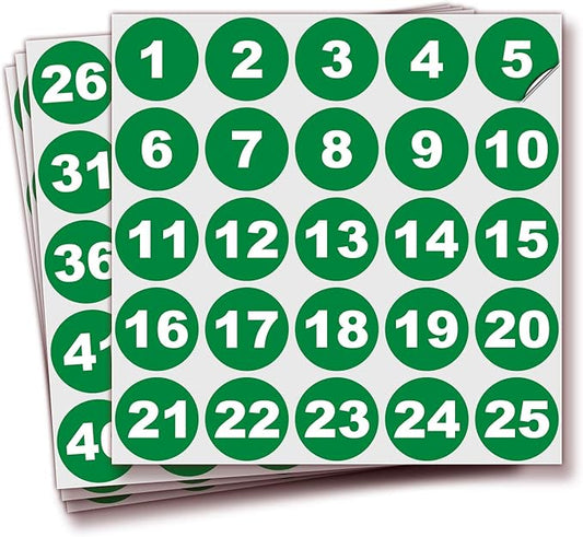 iSYFIX Green Consecutive Number Stickers – 1 to 100, 1.5-inch, 1 set – Vinyl Self Adhesive Premium Decal, Ideal for Inventory, Storage, Organizing, Boxes, Bins, Toolbox, Lockers & More, Indoor/Outdoor
