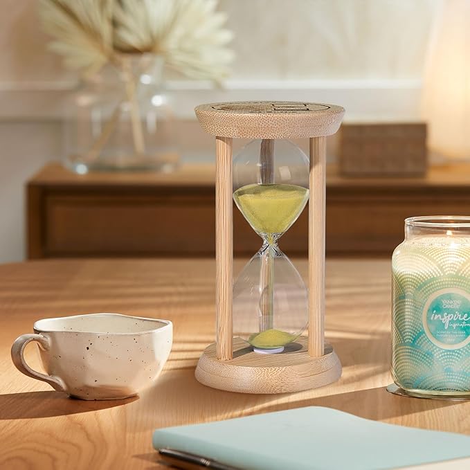 SuLiao Wooden Sand Timer 2 Minute Hourglass, Beech Gold Sand Clock, Small Watch 30 Min Timer, Reloj De Arena, Hour Glass Sandglass for Home, Office, Decorative, Game, Classroom