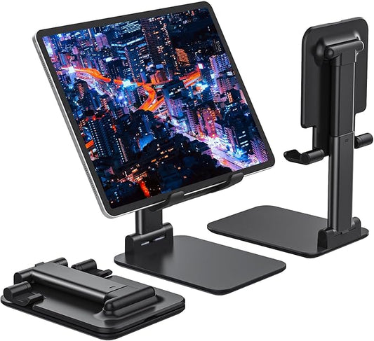 Anozer Tablet Stand Foldable & Adjustable, Monitor Stand 5.55*3.94" Wide, Fit for iPad Holder Stand Compatible with iPad Pro 11, 12.9/iPad 10.9 10th, Surface Pro, Portable Monitor 4.7-15.6"