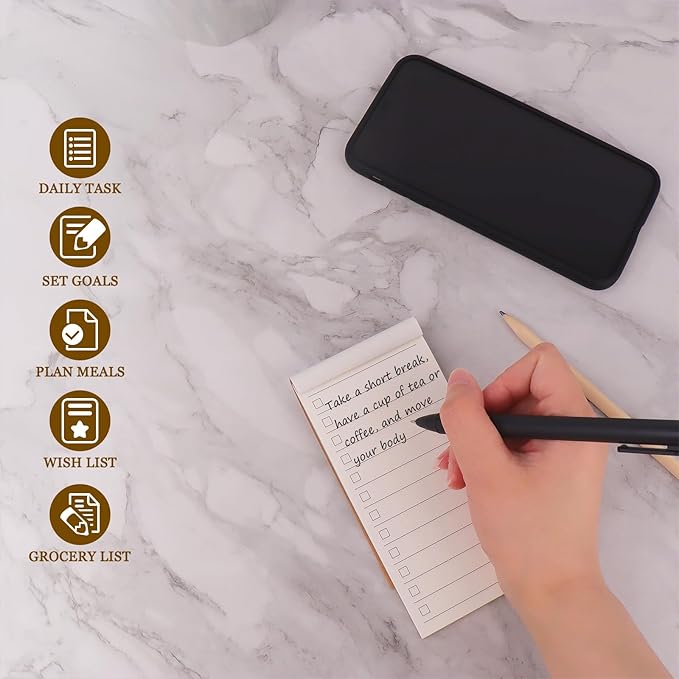 3 Pack Daily To Do List Notepad, 2.7x 5.3 Inch Pocket Notepad, Lined Paper for Wish List, Memo Pad, School Supplies, Grocery List, Meal Planning, Study Tasks - 50 Sheets per Pad