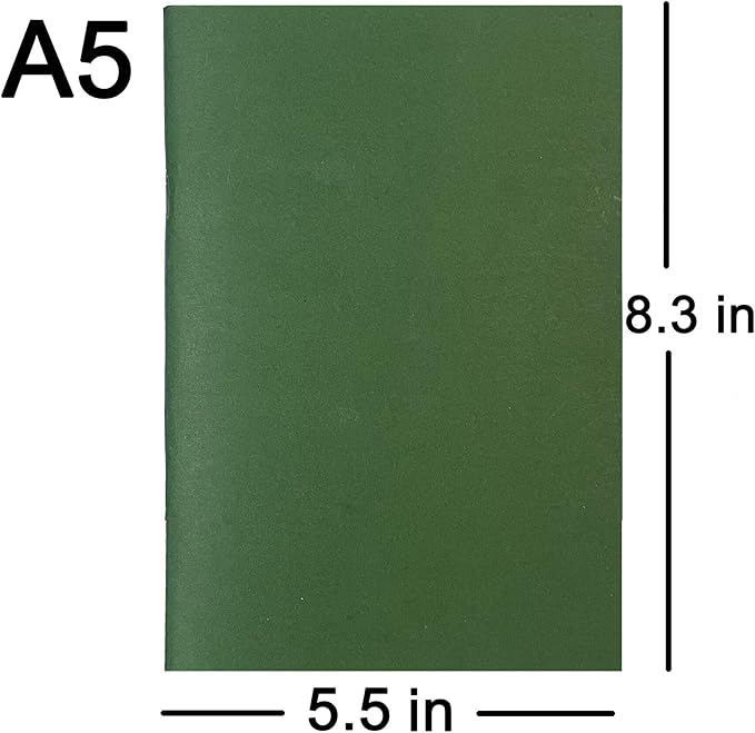 A5 Calendar Planner Jan 2026 - Dec 2027, Travelers Notebook Inserts for 2 Years, Monthly Calendar & Important Dates & Line & Dotted, 100gsm Paper, 8.3 x 5.5 in, 1pcs (Green)