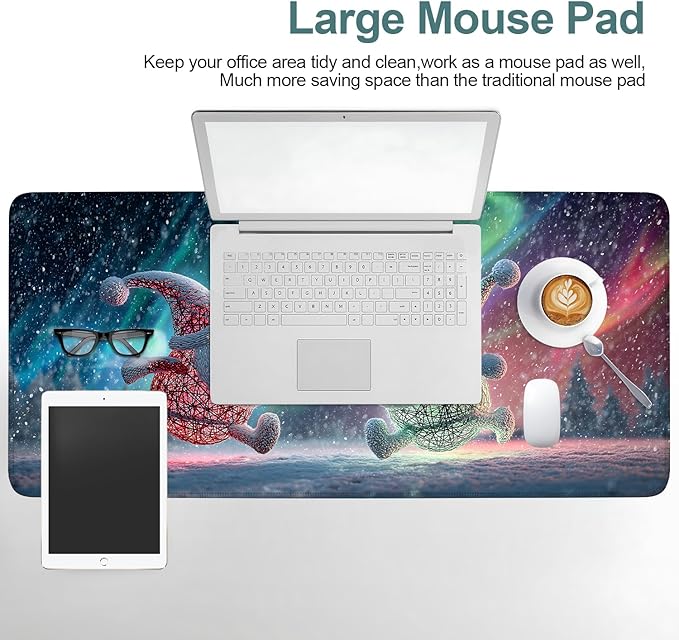 Christmas Santa Claus Dancing Gaming Mouse Pad – 35.4 x 15.7 Inch Extra Large Extended Desk Mat for Gaming & Office