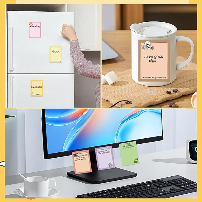 Funny Sticky Notes Gifts - 9 Pack Colorful Fun Notepads for Work 3x4 Inch, Silly Self-Adhesive Memo Pads Work Gag Gifts for Coworkers School Office Supplies (450 Sheets)