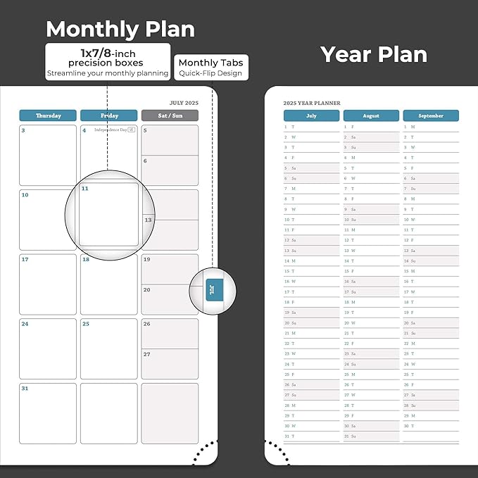Weekly Monthly 2026 Planner (Jan.26-Dec.26),6.5"x3.75",12 Months Agenda Plan with Month Tabs & Pocket,Expenses/Note Pages, Appointment Book Calendar with Hardcover Vegan Leather Cover,Black