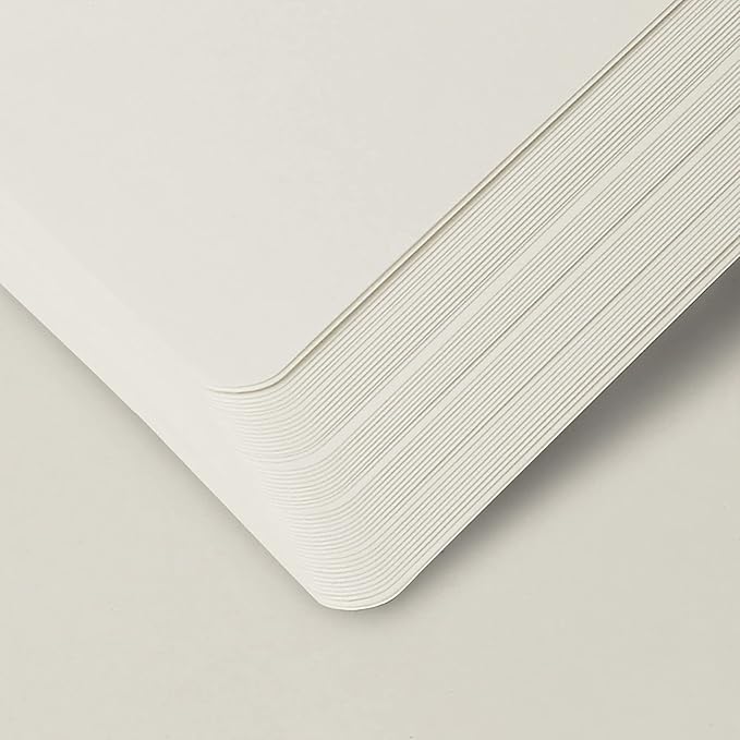 Hardcover Notebook Blank Journal Sketchbook for Drawing, Medium 5.5 by 8.4 Inch, 100 GSM Thick Paper (Black, Plain)