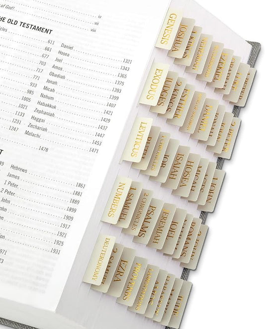 Bible Tabs for Women & Men, Laminated Bible Tabs for Study Bible, Large Print Bible Tabs for Easy Navigation, Bible Index Tabs, 66 Tabs Old & New Testament, Extra 9 Blank Tabs - Beige