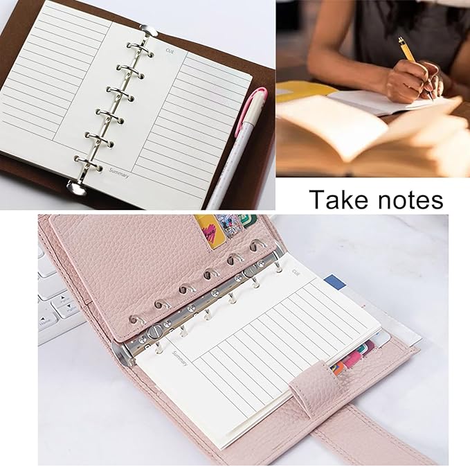 A7 Planner Refill, 3 Pack 135 Sheets/270 Pages Planner Inserts Thick Refillable Paper, 6 Ring Filler Inserts Loose Leaf Paper Cornell Refill for 6 Hole Binder Journal Notebook(4.72'' x 3.34'')