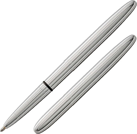 Fisher Space Pen Bullet Space Pen, Chrome Pressurized Ballpoint Pen, Compact Pocket Size, Writes Upside Down and in Extreme Temperatures, Smooth Black Ink, Medium Point, Made in the USA