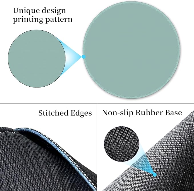 Mouse Pad for Desk, Small Cute Mousepad with Non-Slip Base, Round Mouse Pads for Wireless Mouse Laptop Gaming, Computer Mouse Mat for Home Office Travel Desk Accessories