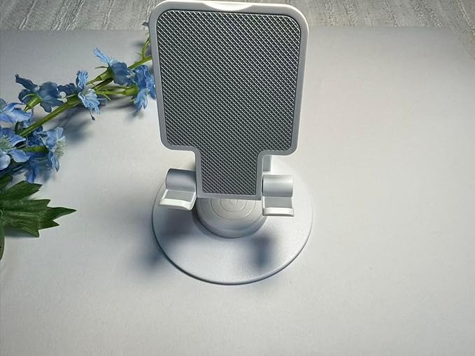 Cell Phone Stand, 360 Rotating Phone Stand, Fully Adjustable and Foldable Desktop Phone Stand. The Base of The Stand is Suitable for All Types of Mobile Phones. (White)