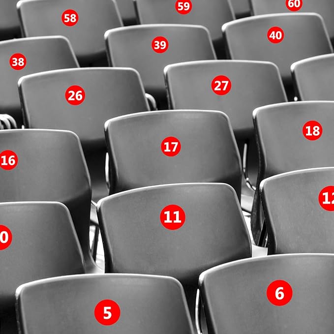 NAVADEAL 2" & 3” Round Number 1-50 Adhesive Stickers in Blue, Red, Black, Green - Inventory Storage Labels, Great for Marking Bins or Toolbox for Daily Use in School, Office, Workshop