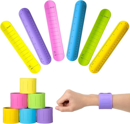 6 Pcs Nurse Silicone Bracelet to Do List Slap Silicone Reminder Bracelet Reusable Wearable Wrist Waterproof for Work Wrist Strap(Bright Color,Classic Style)
