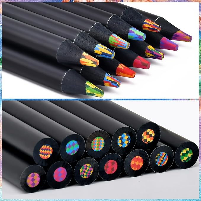 Easter Basket Stuffers for Teens, Easter Basket Essentials, Girl Boys Art Supplies Trendy Stuff 12 Colored Rainbow Pencils, Birthday Party Favors Arts and Crafts 5-12 Year Old
