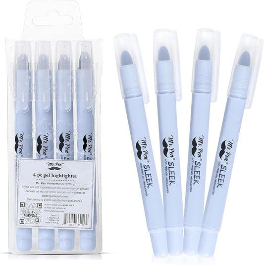 Mr. Pen- Gel Highlighters, 4 Pack, Lavender, Bible Highlighters for Bibles That Do Not Bleed