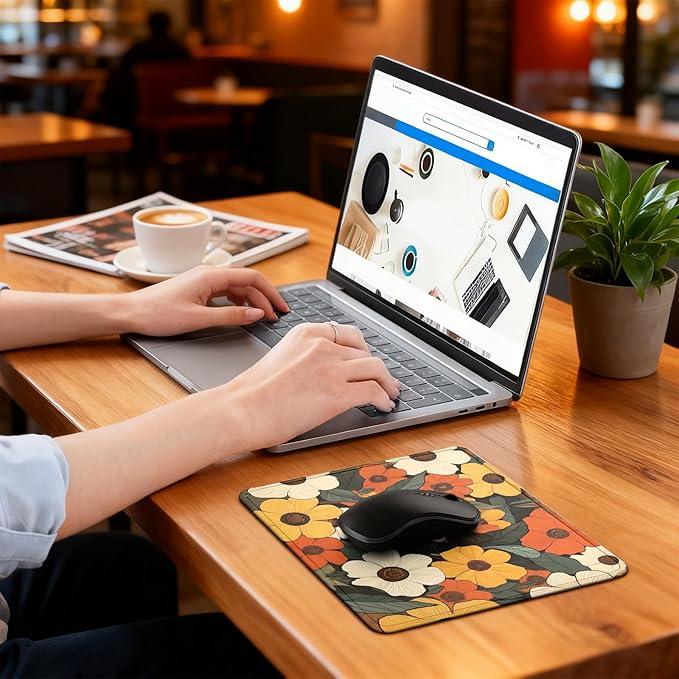 Cute Black Cat Desk Pad Mat with Stitched Edges and Non-Slip Rubber Base, Premium-Textured Mouse Pad for Laptop, Computer & PC, Gaming & Working, Waterproof Mousepad
