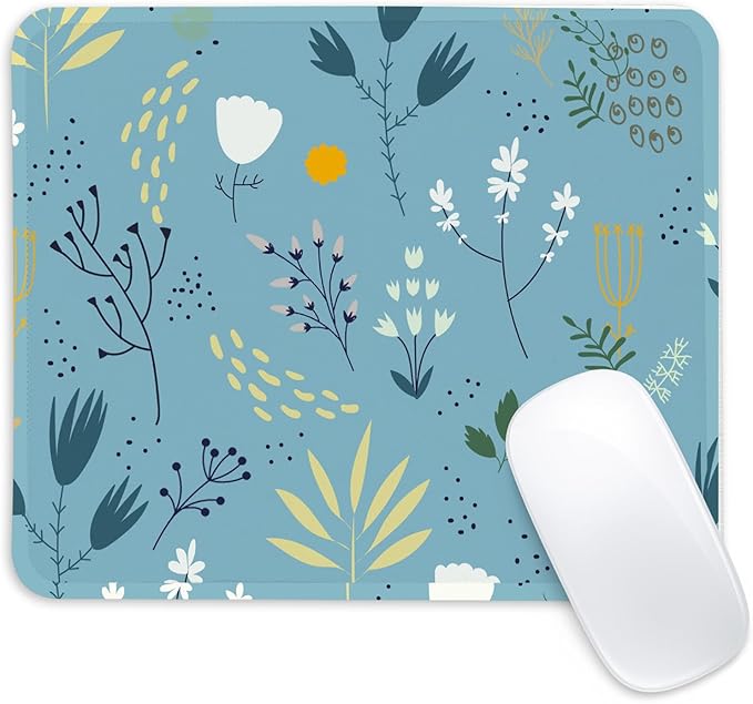 Flower Square Mouse Pad,Non-Slip Rubber Base Mouse Pad,Home Office Decoration Desktop Accessory,Laptop Mouse Pad for Office Laptops,9.4x7.8x0.12inch 7