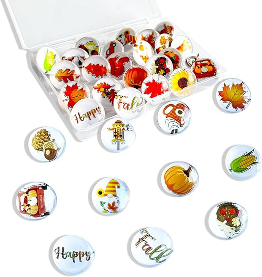 Thumb Tacks 24Pcs Thanksgiving Decorative Pushpins for CorkBoard,Bulletin Board Tacks,Feature Wall, Cubicle,Office Desk or Home Decor(Fall Theme)