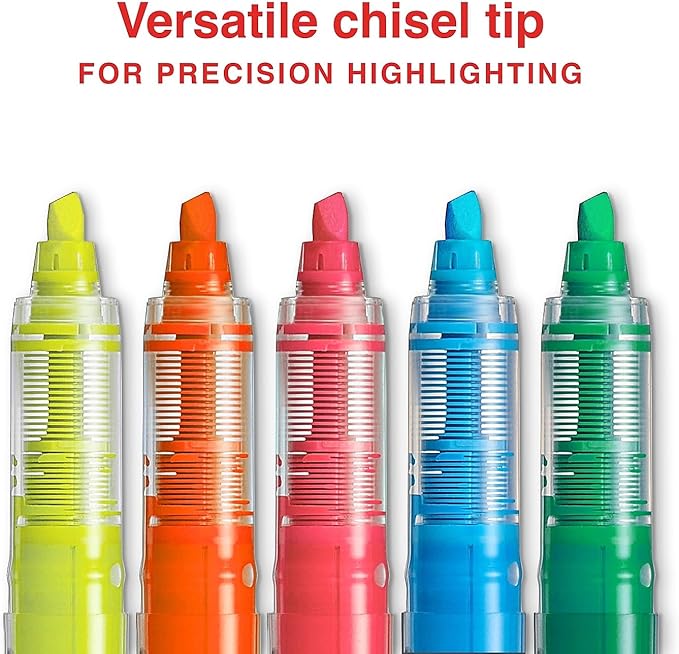 Staples Hype! Liquid Highlighters, Assorted, 5/Pack