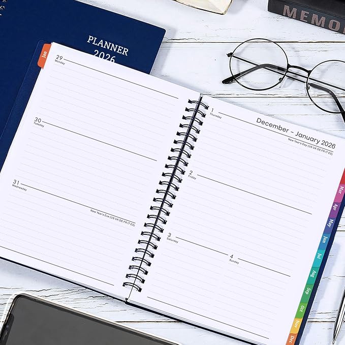 2026 Planner - Planner 2026, 2026 Planner Weekly and Monthly with Tabs, Jan 2026 - Dec 2026, 6.25" × 8.3", Strong Twin-Wire Binding