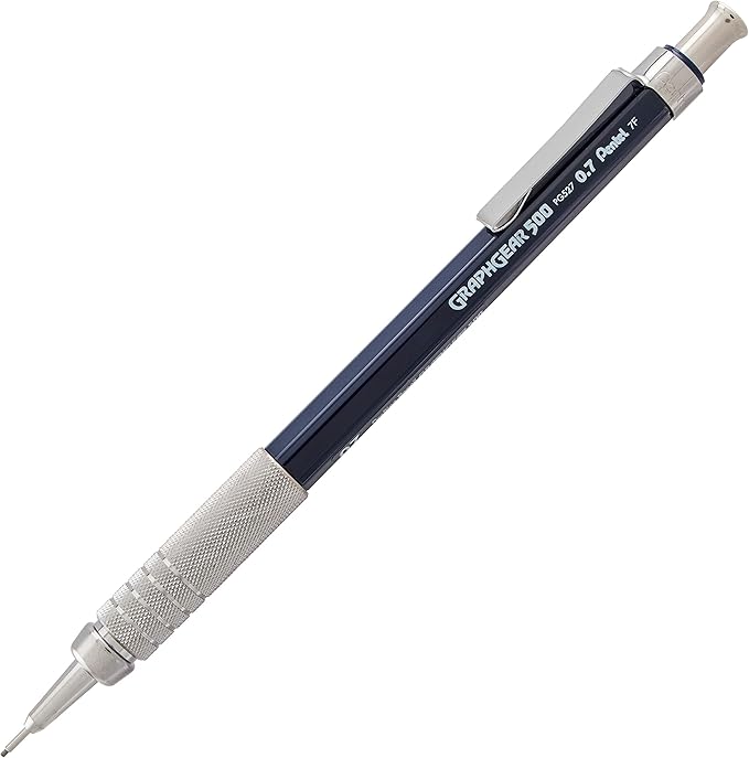 Pentel Drafting Kit with Graph Gear 500 Automatic Drafting Pencil, 0.7mm, Blue Barrel, Lead and Mini Eraser (PG527LEBP)