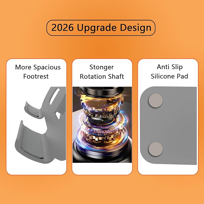 Larger Metal Tablet Stand, Adjustable 360° Rotation Tablet Holder Compatible with 4-16" Tablet Such as iPad Pro Air, iPad mini, Tab S10 Ultra, Grey