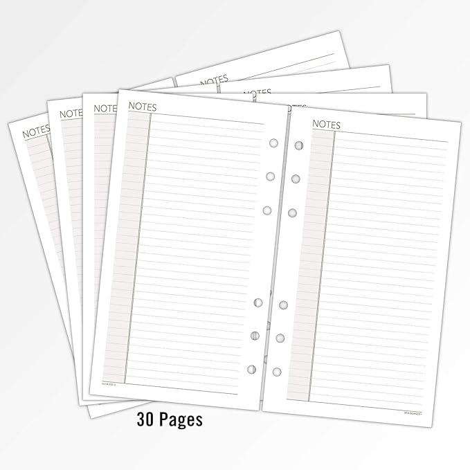 AT-A-GLANCE Day Runner Lined NotePad Pages, Refill, Loose-Leaf, Undated, for Planner, 3-3/4" x 6-3/4", Size 3, 30 Sheets/Pack (033-3)