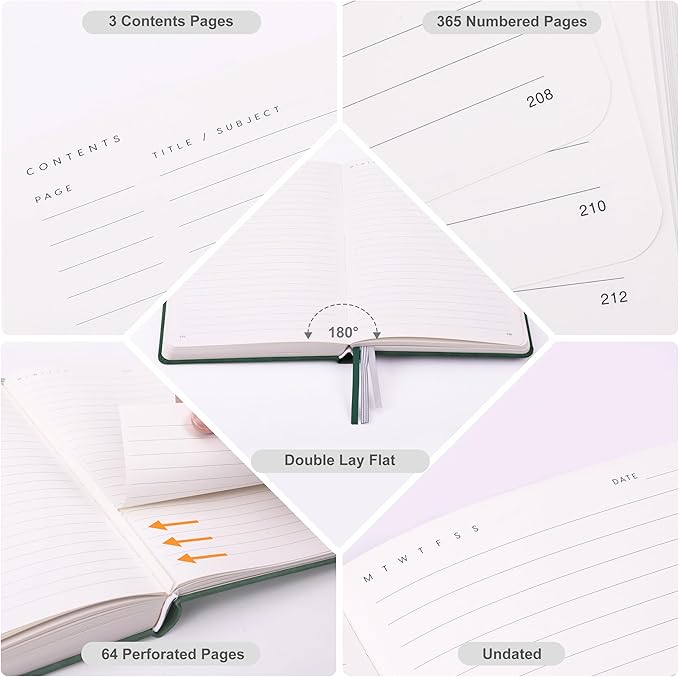 &And Per Se Lined Journal Notebook for Women&Men with Pattern, 365 Pages, 5.7'' x 8'' 100GSM Thick Paper, A5 Journals for Writing, Valentine's Day Gift Journal for Her (Blush)