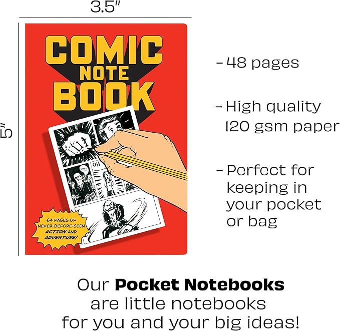 Comic Book Passport Sized Notebook - Filled With Blank Panels for Creating Your Own Comics