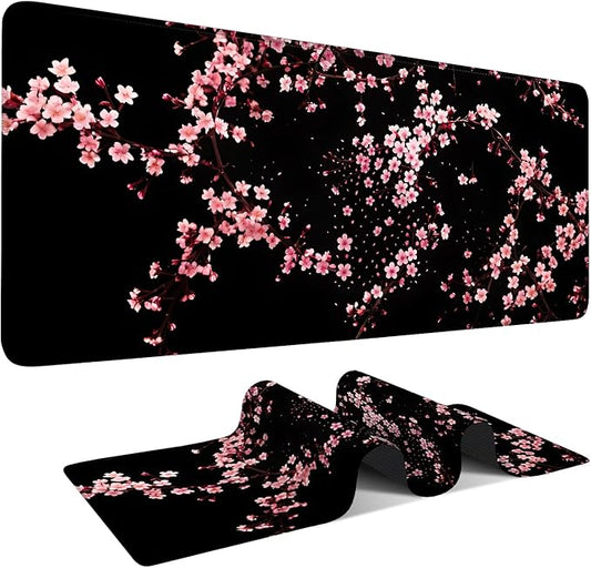 Cherry Blossom Extended Gaming Mouse Pad 35.4 x 15.7 Inch – Japanese-Inspired Desk Mat for Gaming, Office, and Study with Non-Slip Rubber Base