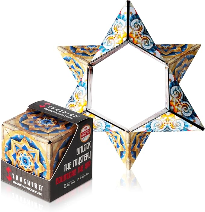 Shashibo DODECA Shape Shifting Box - Award-Winning STEM Fidget Toy with Ultra Strong Magnets - Puzzle Cube Transforms Into 100+ Shapes, Perfect Sensory Gift for Kids, Teens, and Adults (Atlantis)