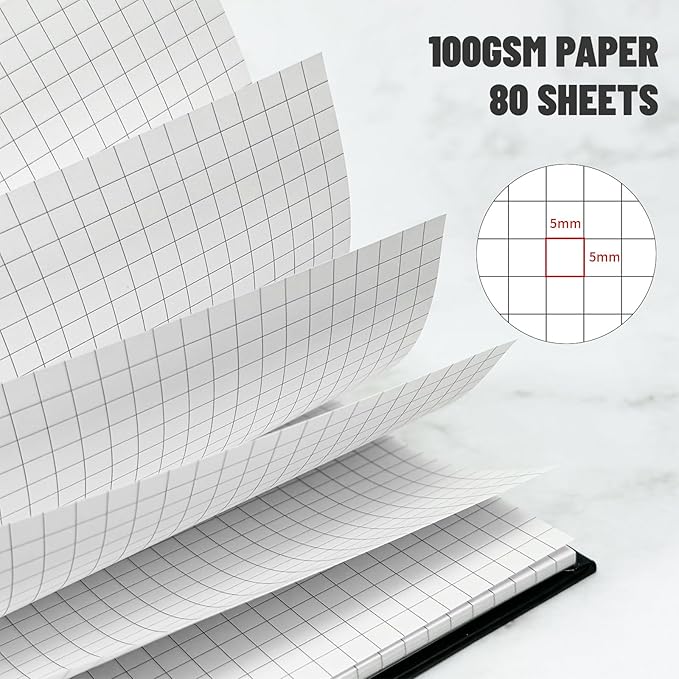 Graph Spiral Notebook-B5 Grid Journal 7.48" X 10.18",Pink Hardcover Graph Paper Notebooks 4 Pack 160 Pages 100GSM for Note Taking Engineering Graphing Work School Supplies