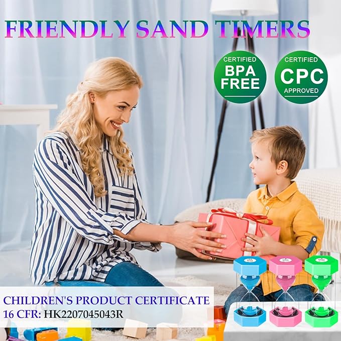 SuLiao Sand Timer 1 Minute Hourglass, Colorful Small Purple Sand Clock one Minute, Reloj De Arena 1 Min, Plastic Hour Glass Sandglass Timer for Kids, Games, Classroom, Kitchen, Decor
