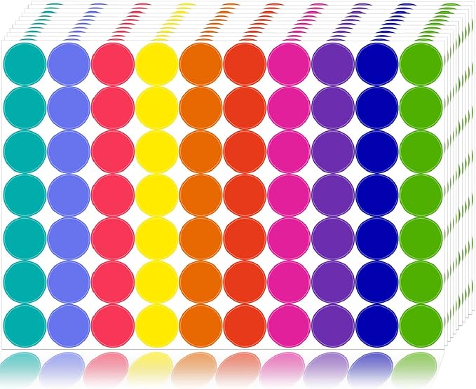 1400 PCS Colored Dot Stickers Round Color Coding Labels Classroom Must Haves, Circle Dots Labels Price Stickers Polka Circle Dot Stickers Label Sticker for Office, Classroom Decor, Papers Etc