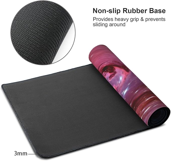 Outer Space Galaxy Mouse Pads XXL Extended Mousepad with Stitched Edges Nebula Astronomy Theme Non-Slip Rubber Base Computer Keyboard Pad Desk Mat for Home Office Desk Decor, 35.4" X 15.7"