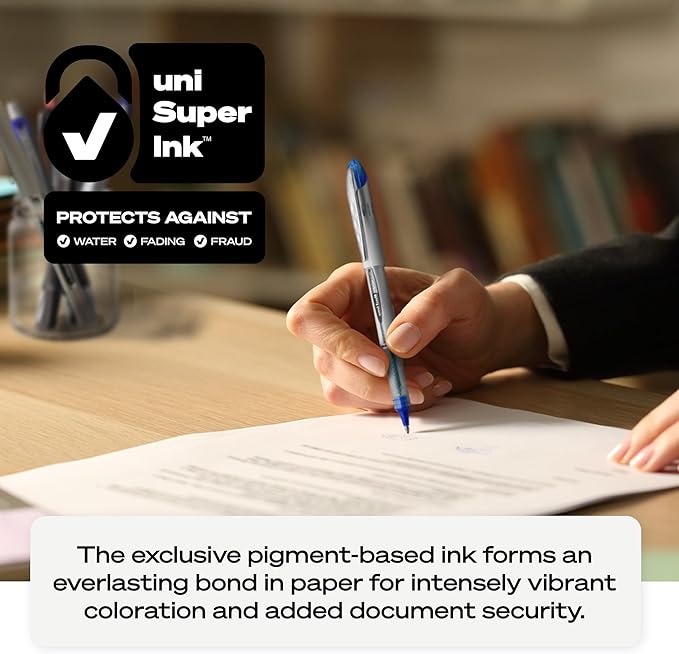 uniball Vision Elite Rollerball Pens, Bold Point (0.8mm), Black, 3 Pack