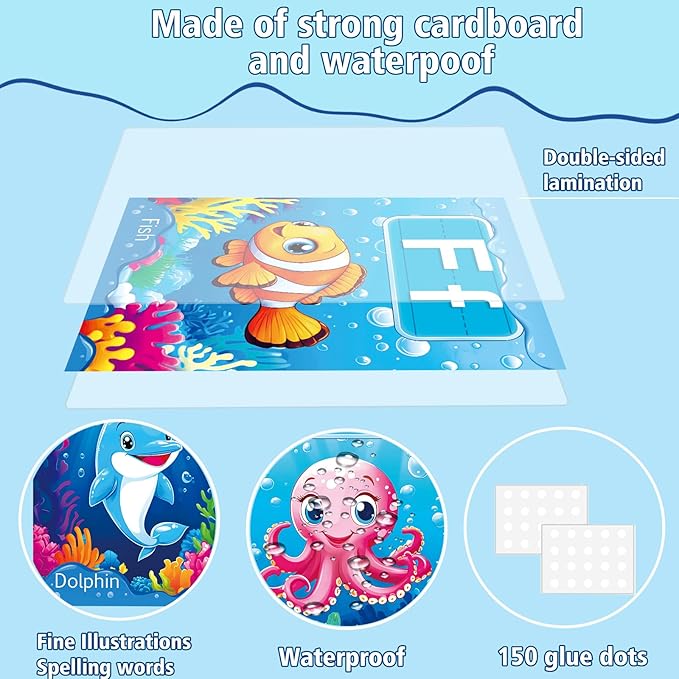 37 Piece Alphanumeric Bulletin Board Set Submarine Alphanumeric 0-10 Card Cutout Marine Life Educational Poster for Classroom Walls Preschool Kindergarten Teacher