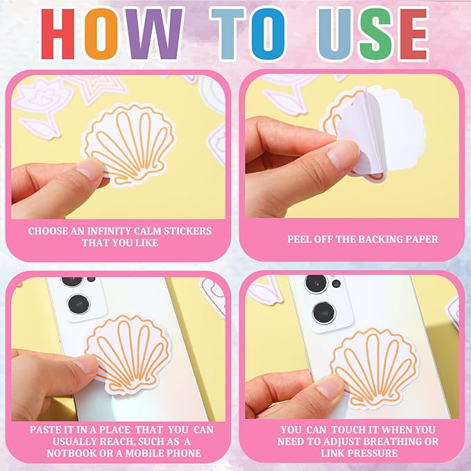 Crtiin 100 Pcs Sensory Strips Anxiety Calm Mindfulness Stickers Fidget Stress Breathing Sensory Sticker Different Textures Rough Tactile Tape for Mental Health Adults Desk Anxiety Relief(Novelty)