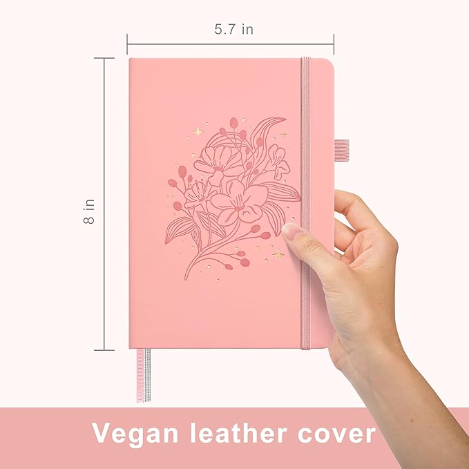 &And Per Se Lined Journal Notebook for Women&Men with Pattern, 160 Pages 100GSM Thick Paper, A5 Hardcover Journals for Writing, Valentine's Day Gift Journal for Her (Blush)