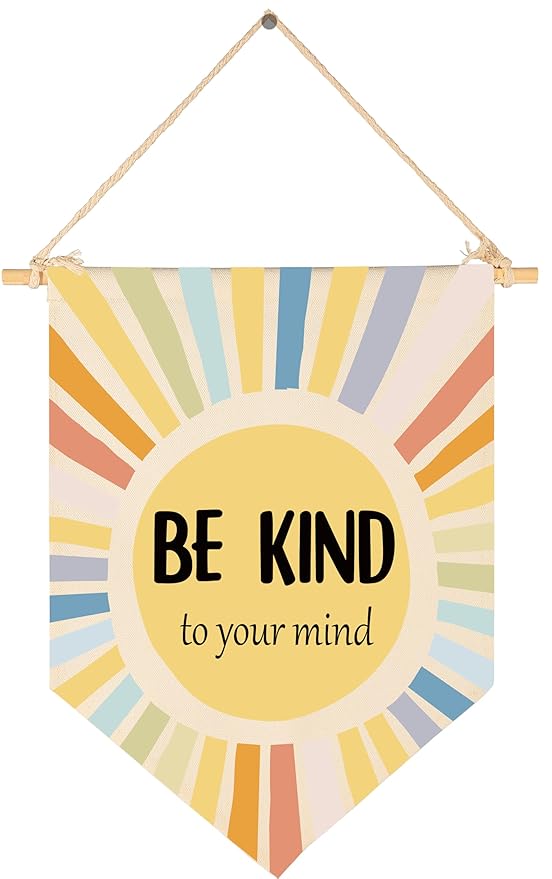 Mental Health Inspirational Banner Flag Sign Wall Decor Gift for Boy Girl Kid Teen Classroom Nursery Therapy Office Teacher Counselor Reading Room Quiet Corner-Be Kind to Your Mind-Christmas Gift