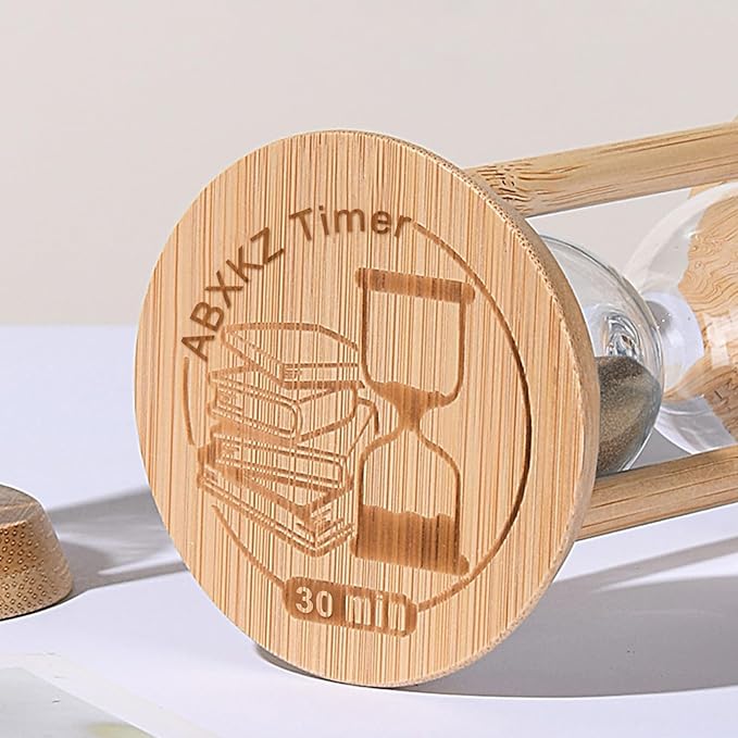 Wood Sand Timer,30 Minute Hourglass,Brown Sandglass 30 Min,Mini Sand Watch,Reloj de Arena 30 Minuto for Toothbrush Timer,Cooking,Baking,Game, Gift