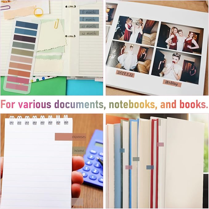 2400Pcs Sticky Annotation Tabs | Sticky Book Tabs for Annotating | 1.7" x 0.4" Page Markers for Binders | Clear Writable and Repositionable Flags Strip Index Tips (120 Color)