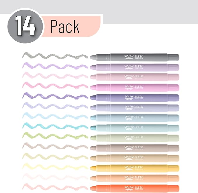 Mr. Pen- Gel Highlighters, 14 Pack, Ethereal Pastel Colors, Bible Highlighters for Bibles That Do Not Bleed