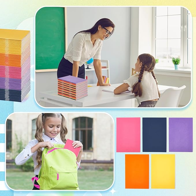 Kosiz 100 Pcs Colorful Blank Books Bulk Blank Books for Kids to Write Stories Mini Notebooks Hardcover Sketchbooks Journal for Drawing Writing (Classic Color)
