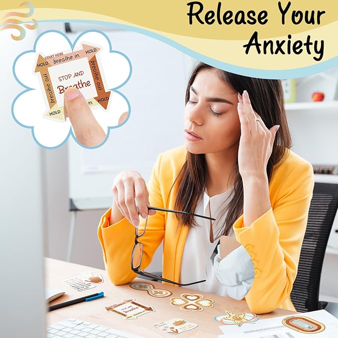 Fulmoon 120 Pcs Anxiety Sensory Stickers Textured Sensory Strips Tactile Rough Calm Sensory Stickers Adhesive Tactile Fidget Tool for Classroom Desk Adults Teens Anxiety Relief(Bohemian Color)